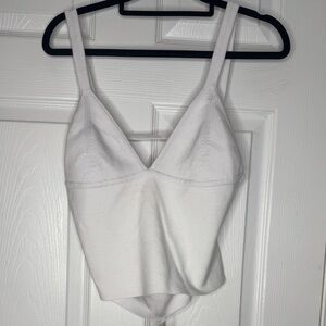 INTIMATELY FREE‎ PEOPLE NWT Lucent White Ribbed Crop Tank Size L